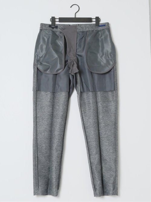TechLinen スリムフィット ノータックパンツ グレー(セットアップ可能)