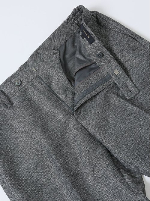 TechLinen スリムフィット ノータックパンツ グレー(セットアップ可能)