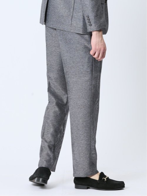 TechLinen スリムフィット ノータックパンツ グレー(セットアップ可能)