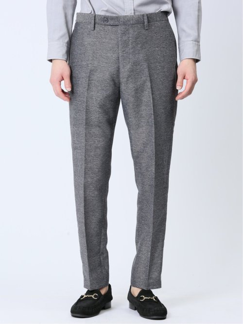 TechLinen スリムフィット ノータックパンツ グレー(セットアップ可能)