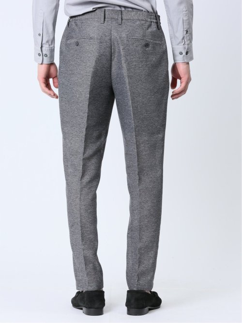 TechLinen スリムフィット ノータックパンツ グレー(セットアップ可能)