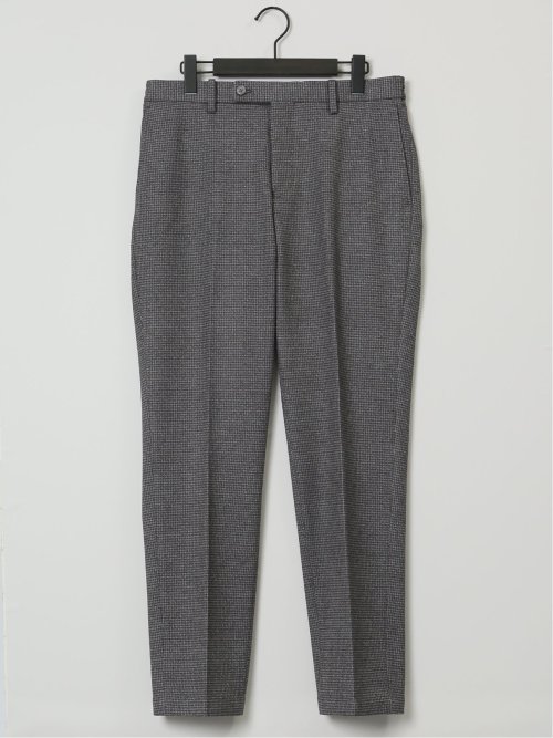 TechMove スリムフィット ノータックパンツ 千鳥ライトグレー(セットアップ可能)