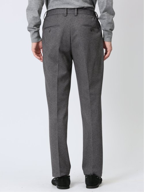 TechMove スリムフィット ノータックパンツ 千鳥ライトグレー(セットアップ可能)