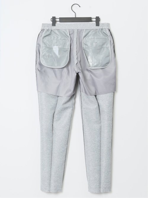 TechLinen スリムフィット ノータックパンツ ライトグレー(セットアップ可能)