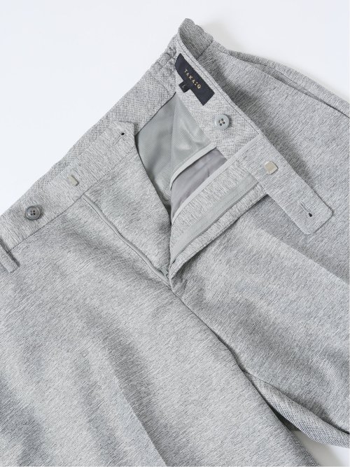 TechLinen スリムフィット ノータックパンツ ライトグレー(セットアップ可能)