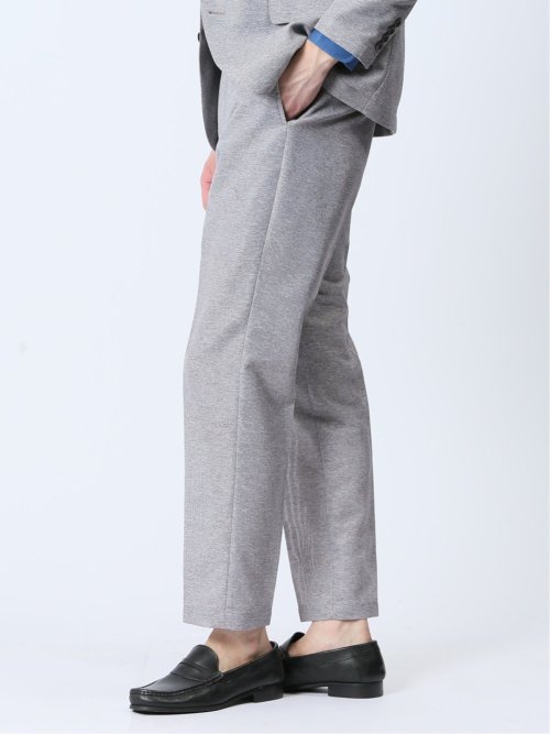 TechLinen スリムフィット ノータックパンツ ライトグレー