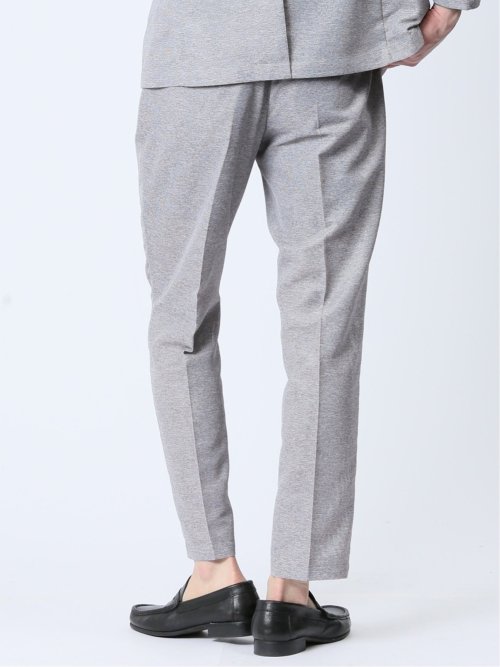 TechLinen スリムフィット ノータックパンツ ライトグレー(セットアップ可能)