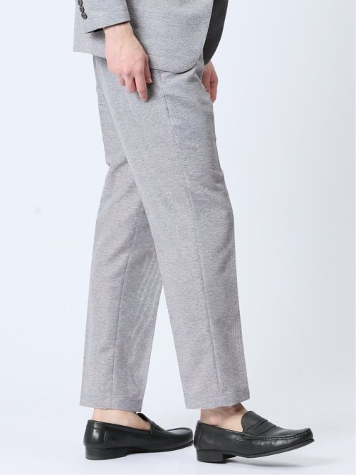 TechLinen スリムフィット ノータックパンツ ライトグレー(セットアップ可能)