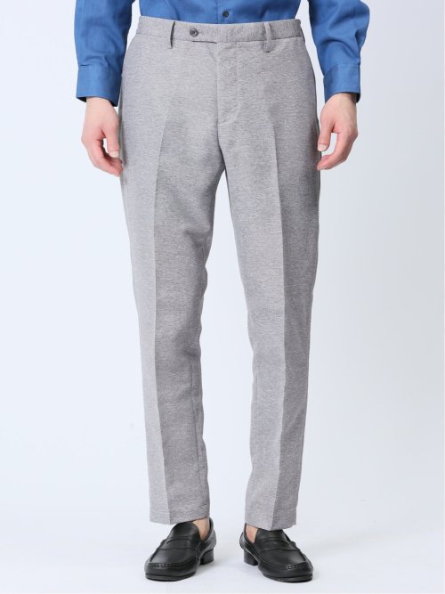 TechLinen スリムフィット ノータックパンツ ライトグレー(セットアップ可能)
