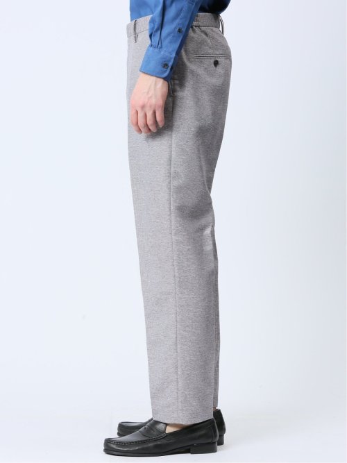 TechLinen スリムフィット ノータックパンツ ライトグレー(セットアップ可能)