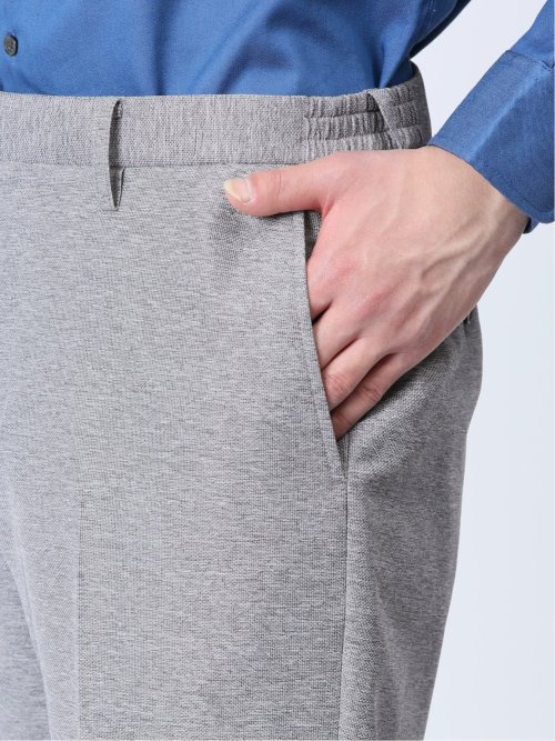 TechLinen スリムフィット ノータックパンツ ライトグレー(セットアップ可能)