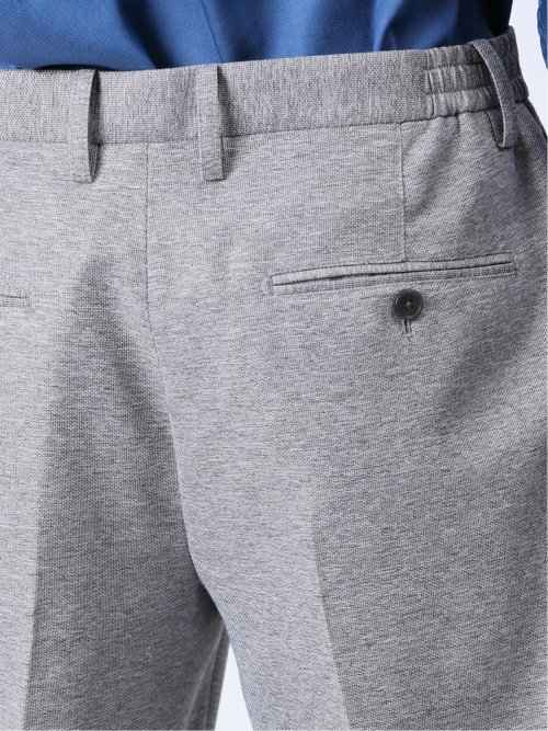TechLinen スリムフィット ノータックパンツ ライトグレー