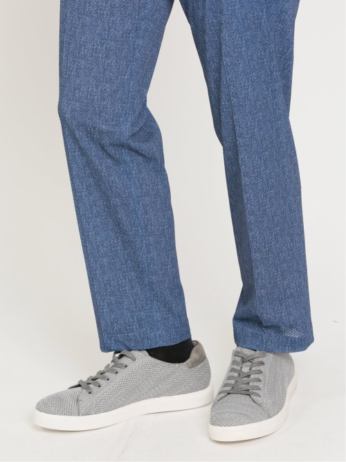 TechDenim スリムフィット ノータックパンツ 青(セットアップ可能)