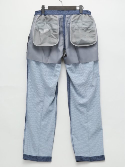 TechDenim スリムフィット ノータックパンツ 青(セットアップ可能)