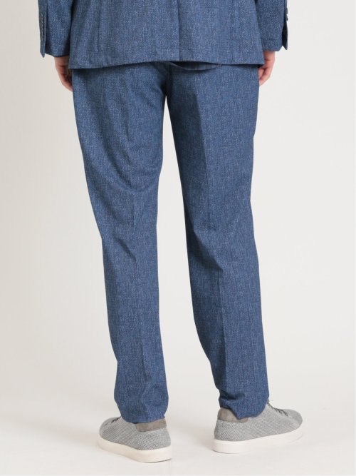 TechDenim スリムフィット ノータックパンツ 青(セットアップ可能)