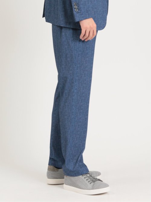TechDenim スリムフィット ノータックパンツ 青(セットアップ可能)