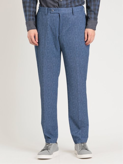 TechDenim スリムフィット ノータックパンツ 青(セットアップ可能)