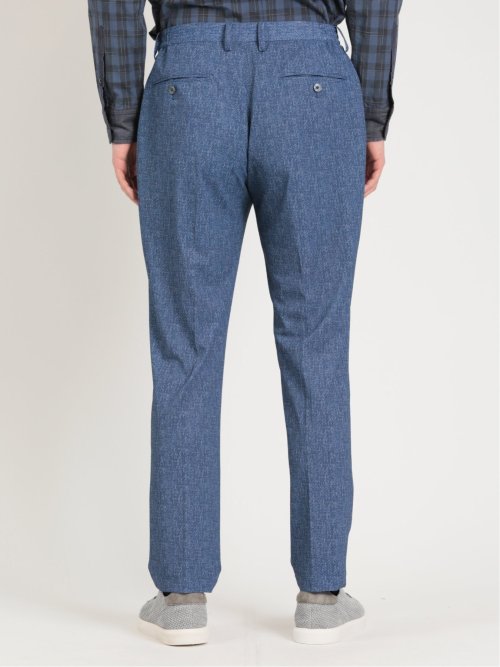 TechDenim スリムフィット ノータックパンツ 青(セットアップ可能)