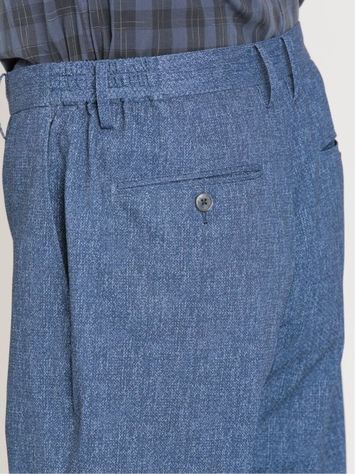 TechDenim スリムフィット ノータックパンツ 青(セットアップ可能)