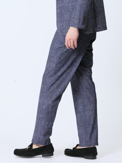 TechDenim スリムフィット ノータックパンツ 紺(セットアップ可能)