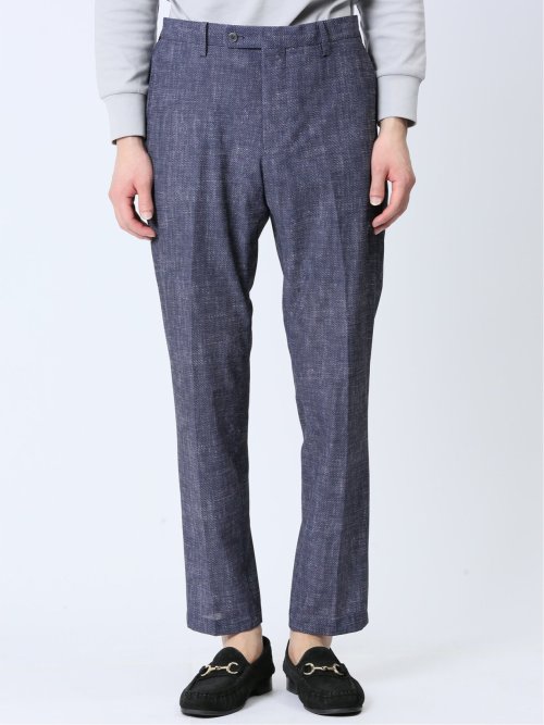 TechDenim スリムフィット ノータックパンツ 紺(セットアップ可能)