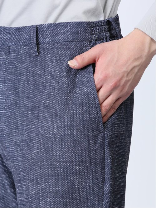 TechDenim スリムフィット ノータックパンツ 紺(セットアップ可能)