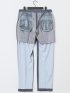 TechDenim スリムフィット ノータックパンツ 紺（セットアップ可能）