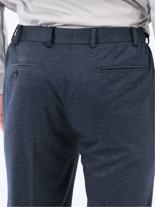 ストレッチポンチ スリムフィット ノータックスラックス 紺(セットアップ可能)