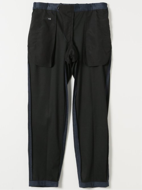 ストレッチポンチ スリムフィット ノータックスラックス 紺(セットアップ可能)