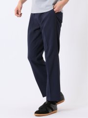 リネン調 スリムフィット ノータックパンツ 紺(セットアップ可能)