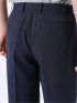リネン調 スリムフィット ノータックパンツ 紺(セットアップ可能)