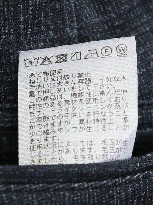 TechMove スリムフィット ノータックパンツ チェック紺(セットアップ可能)