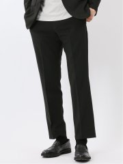 接触冷感 吸湿速乾 スリムフィット ノータックパンツ 黒(セットアップ可能)