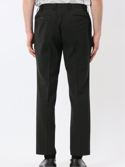 接触冷感 吸湿速乾 スリムフィット ノータックパンツ 黒(セットアップ可能)