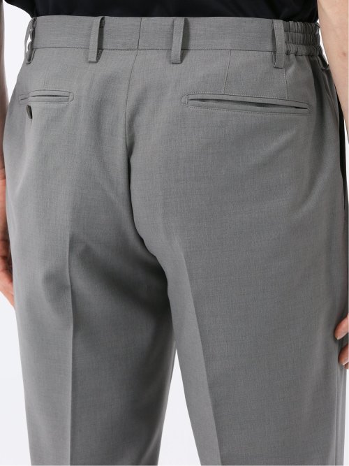 接触冷感 吸湿速乾 スリムフィット ノータックパンツ グレー(セットアップ可能)