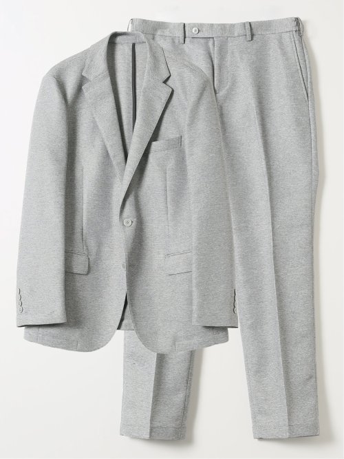 TechLinen スリムフィット ノータック パンツ ライトグレー(セットアップ可能)