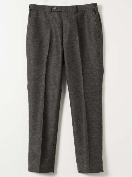 TechLinen スリムフィット ノータック パンツ 茶(セットアップ可能)