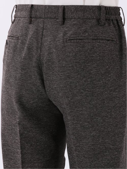 TechLinen スリムフィット ノータック パンツ 茶(セットアップ可能)