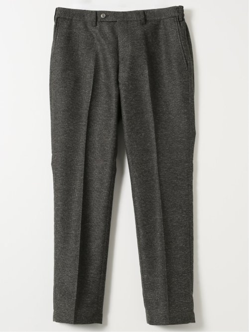 TechLinen スリムフィット ノータック パンツ 茶(セットアップ可能)