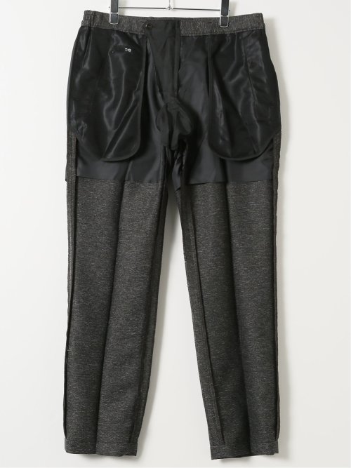 TechLinen スリムフィット ノータック パンツ 茶(セットアップ可能)