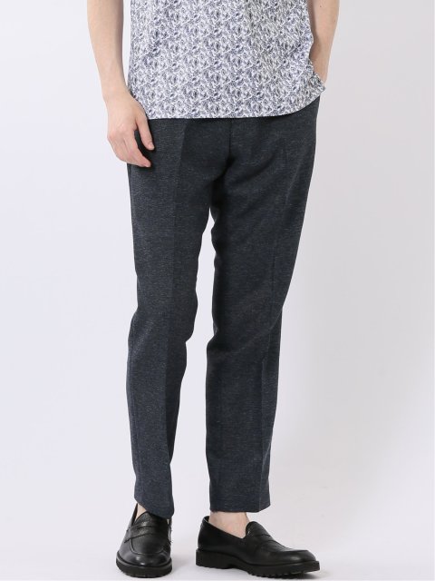 TechLinen スリムフィット ノータック パンツ 紺(セットアップ可能)