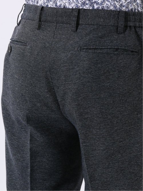 TechLinen スリムフィット ノータック パンツ 紺(セットアップ可能)