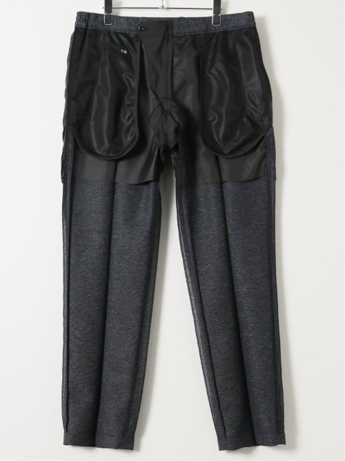 TechLinen スリムフィット ノータック パンツ 紺(セットアップ可能)