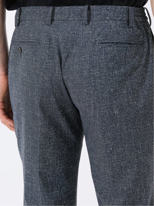 TechCool スリムフィット ノータック パンツ 青(セットアップ可能)