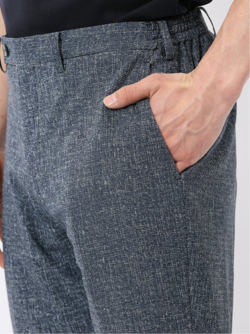 TechCool スリムフィット ノータック パンツ 青(セットアップ可能)