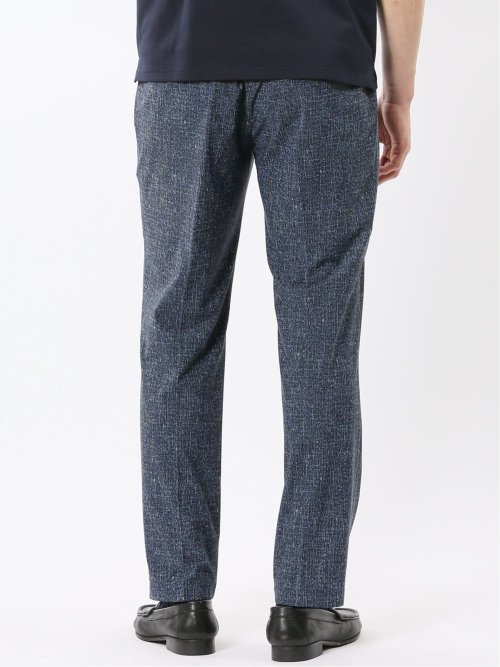 TechCool スリムフィット ノータック パンツ 紺(セットアップ可能)