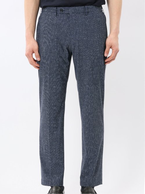 TechCool スリムフィット ノータック パンツ 紺(セットアップ可能)