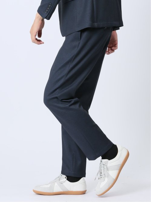 デニム調 スリムフィット ノータックパンツ(セットアップ可能)