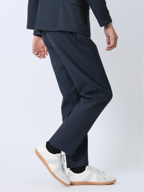 デニム調 スリムフィット ノータックパンツ(セットアップ可能)