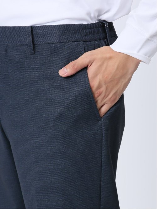 デニム調 スリムフィット ノータックパンツ(セットアップ可能)